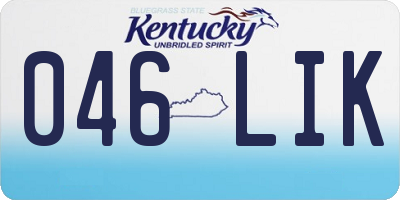 KY license plate 046LIK