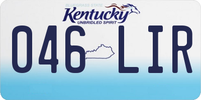KY license plate 046LIR
