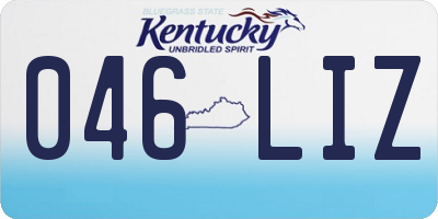 KY license plate 046LIZ