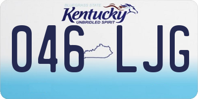 KY license plate 046LJG