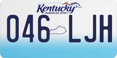 KY license plate 046LJH