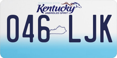 KY license plate 046LJK