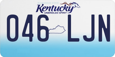 KY license plate 046LJN