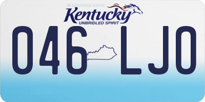 KY license plate 046LJO