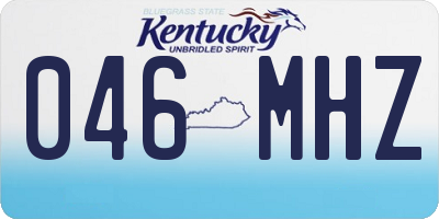 KY license plate 046MHZ