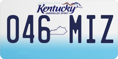 KY license plate 046MIZ