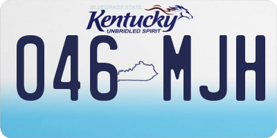 KY license plate 046MJH