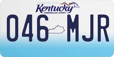 KY license plate 046MJR