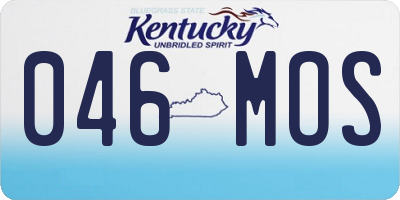 KY license plate 046MOS