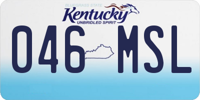 KY license plate 046MSL