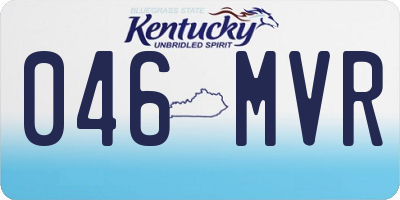 KY license plate 046MVR