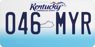KY license plate 046MYR