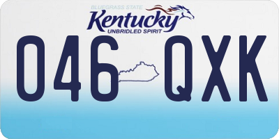 KY license plate 046QXK
