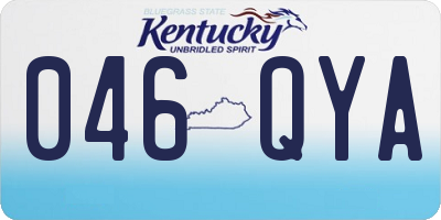 KY license plate 046QYA