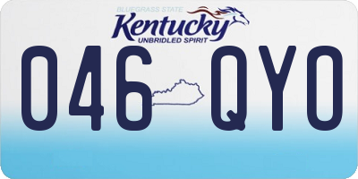 KY license plate 046QYO