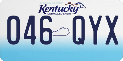 KY license plate 046QYX