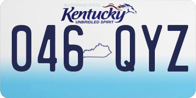 KY license plate 046QYZ
