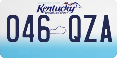 KY license plate 046QZA