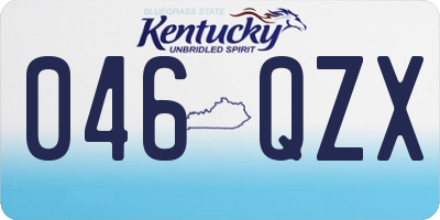 KY license plate 046QZX