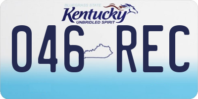 KY license plate 046REC
