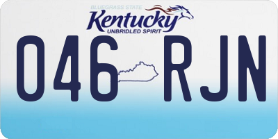 KY license plate 046RJN