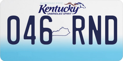 KY license plate 046RND