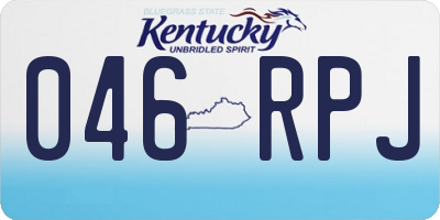 KY license plate 046RPJ