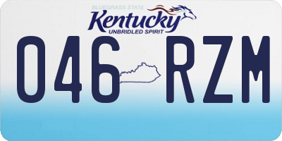 KY license plate 046RZM