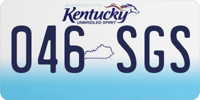 KY license plate 046SGS