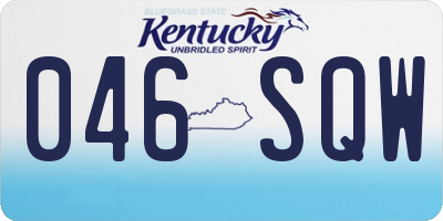 KY license plate 046SQW