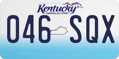 KY license plate 046SQX