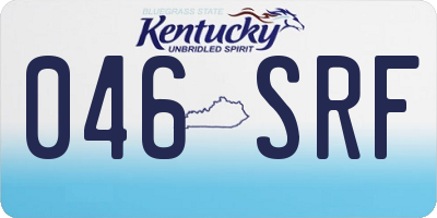KY license plate 046SRF