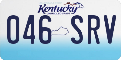 KY license plate 046SRV