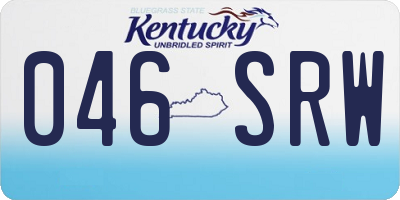 KY license plate 046SRW