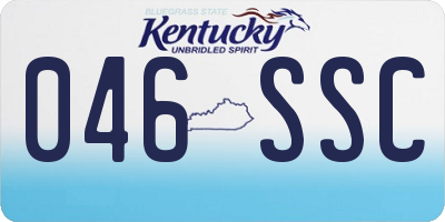 KY license plate 046SSC