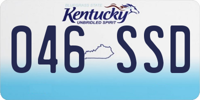 KY license plate 046SSD