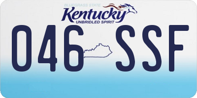 KY license plate 046SSF