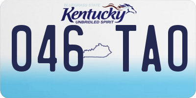 KY license plate 046TAO