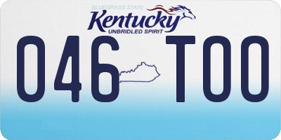 KY license plate 046TOO