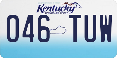 KY license plate 046TUW