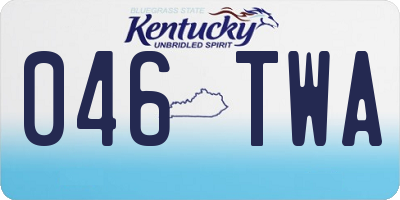 KY license plate 046TWA