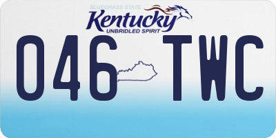 KY license plate 046TWC