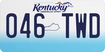 KY license plate 046TWD