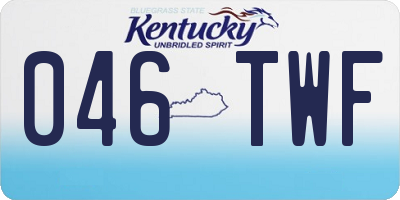 KY license plate 046TWF