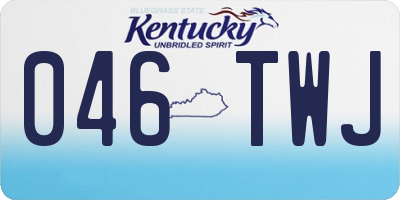 KY license plate 046TWJ