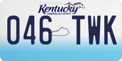 KY license plate 046TWK
