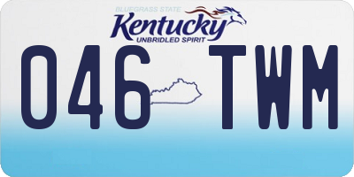 KY license plate 046TWM