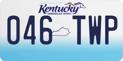 KY license plate 046TWP