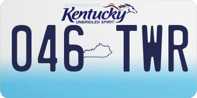 KY license plate 046TWR