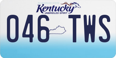 KY license plate 046TWS
